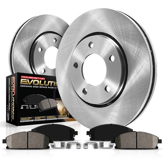 Powerstop® KOE1043 Front Brake Disc and Pad Kit, Plain Surface, 5