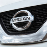 closeup of nissan logo