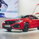 honda civi hatchback on display