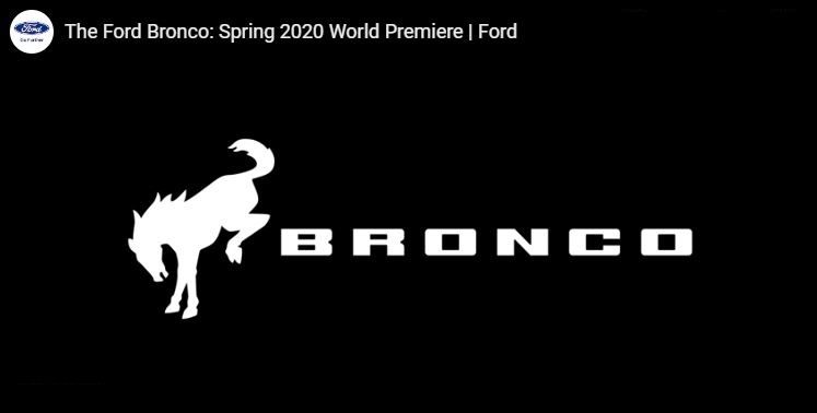 , 2020 Ford Bronco Set to Debut Next Spring