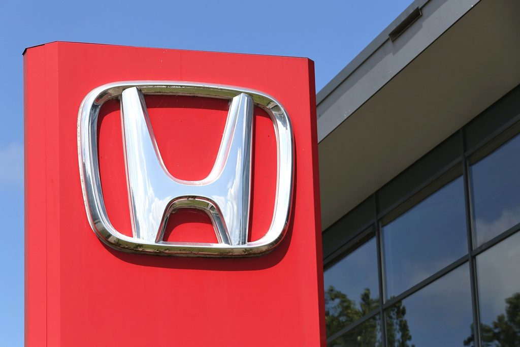 Honda logo on dealership building