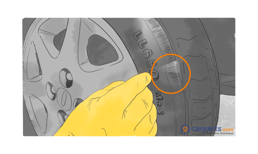 bulge on the tire sidewall