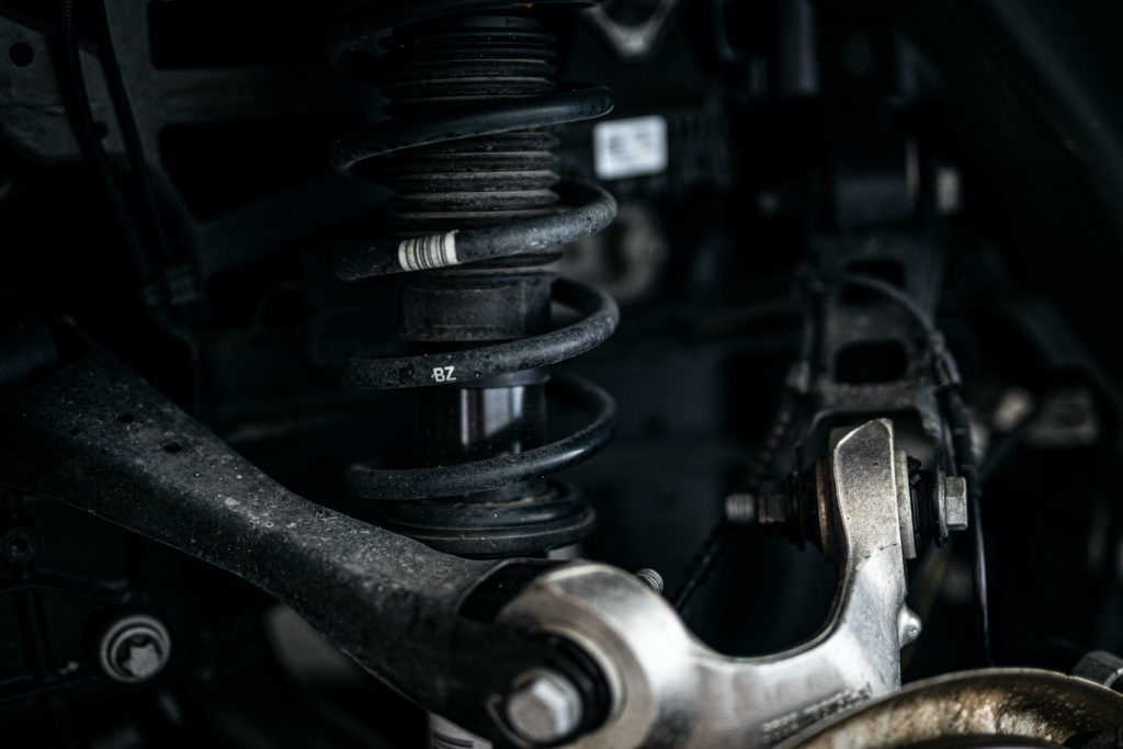 close up image of an automotive coilover