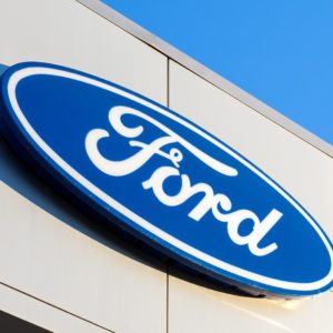ford emblem on dealership building