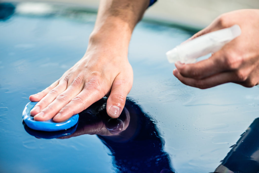 waxing a car