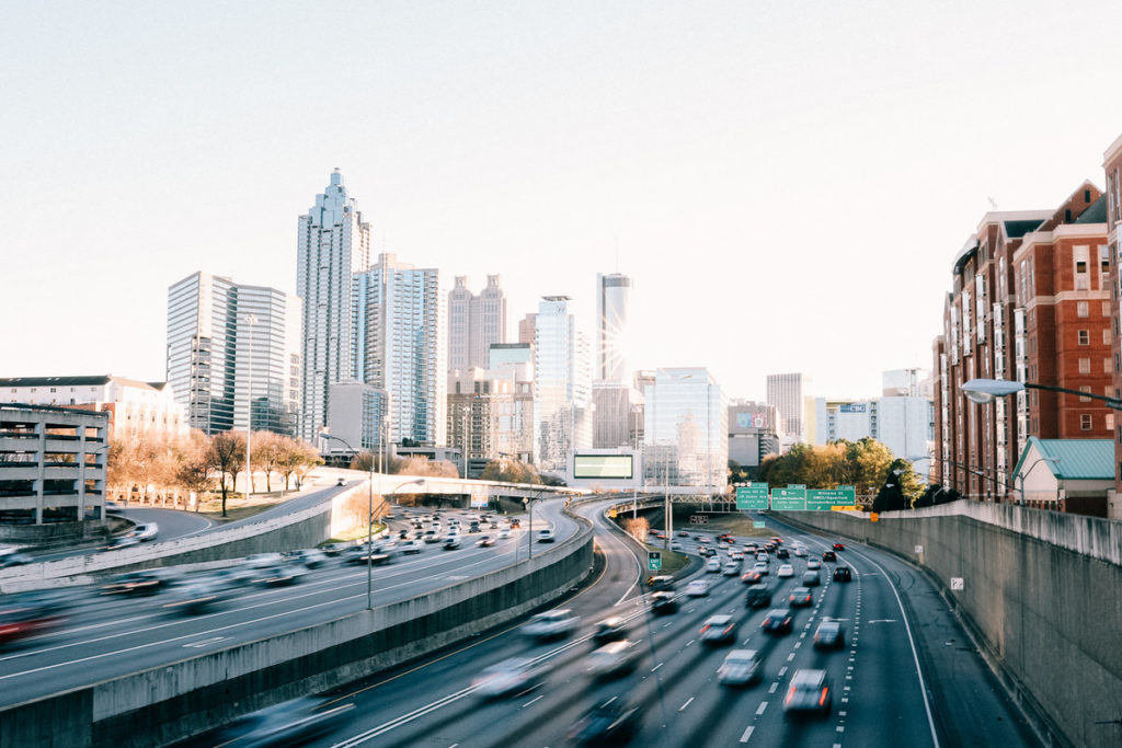 cars on the freeway