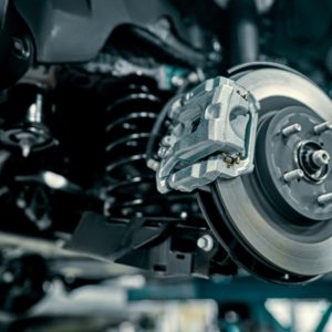 closeup of car brake