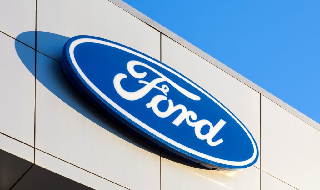 ford emblem on dealership building