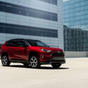 2021 toyota rav4 prime parked outside