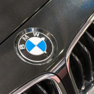 bmw logo above car grille