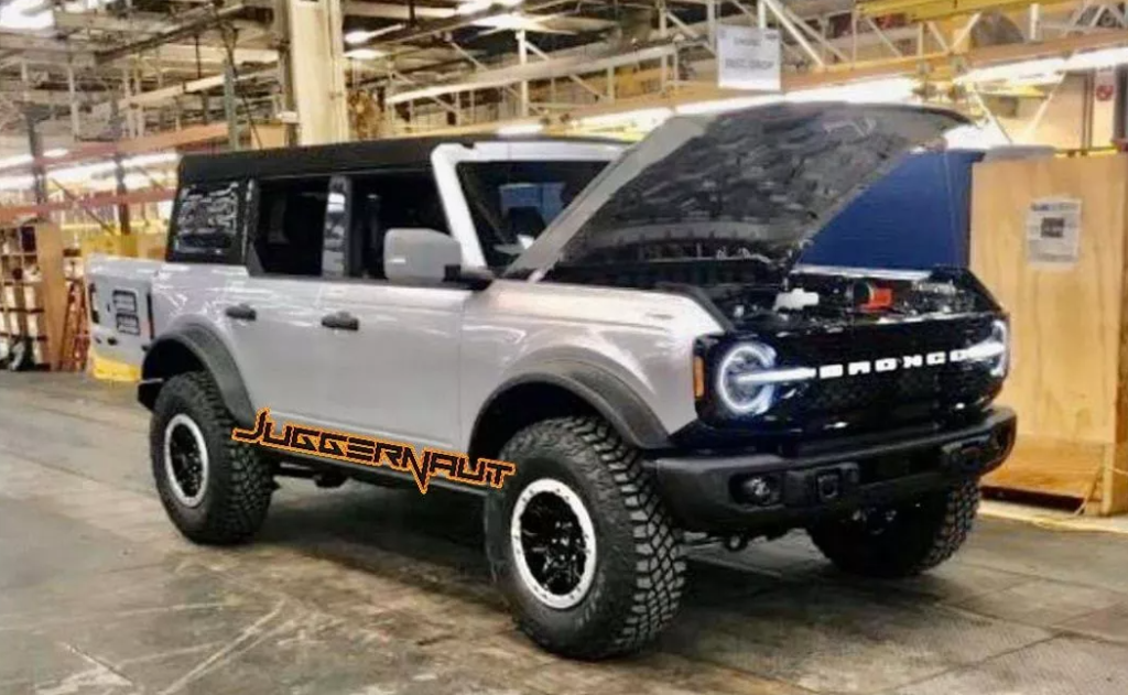New Ford Bronco with hood open