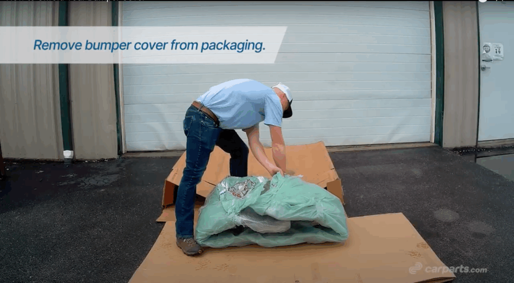 remove bumper cover from packaging