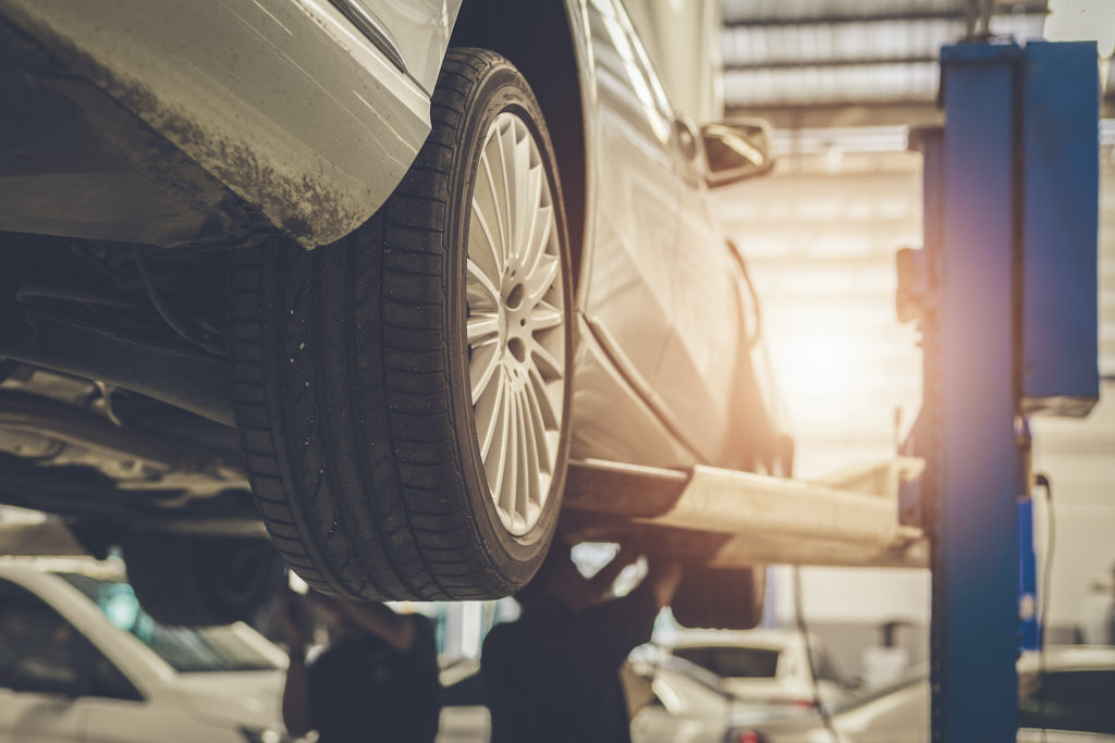 car in an auto shop