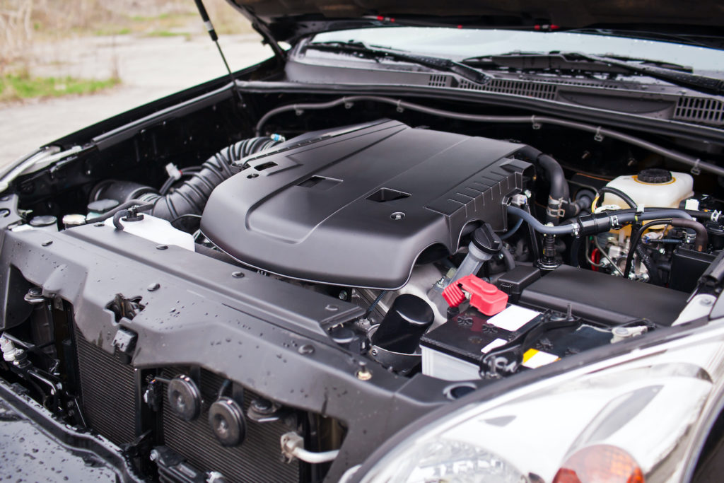opened car hood