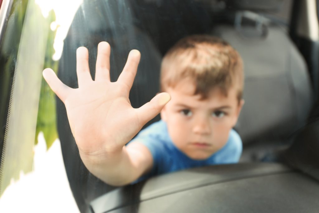 Boy left inside car