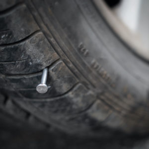 nail in a tire