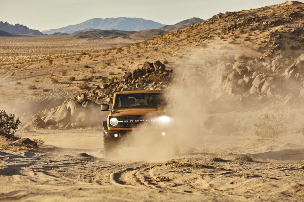 new ford bronco on dusty road scaled