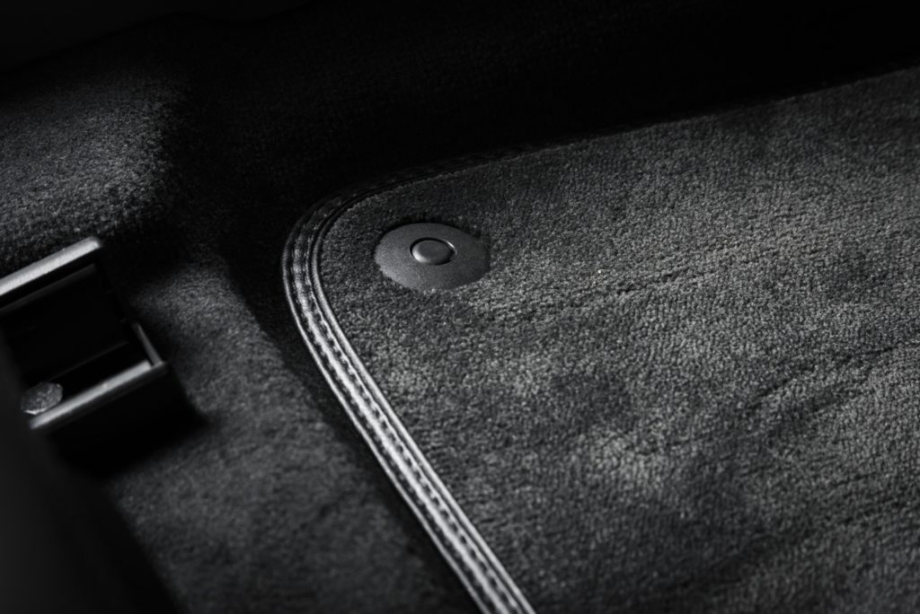 closeup of truck floor mat