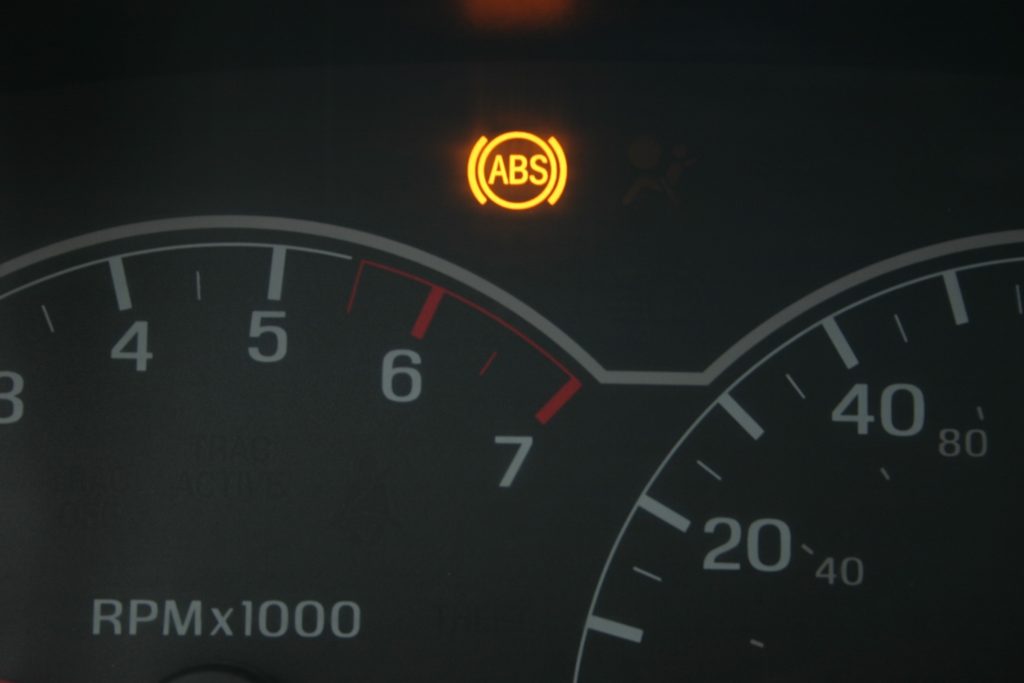 illuminated antilock brake warning light