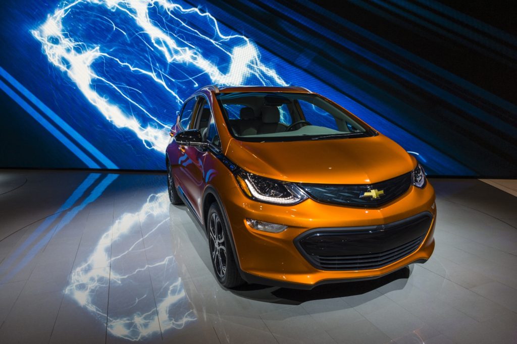 chevrolet bolt ev on display