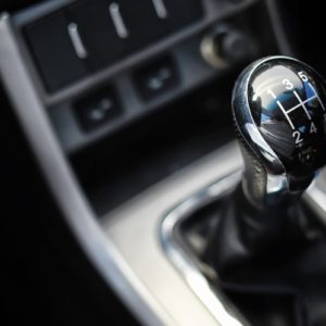 closeup of car stick shift
