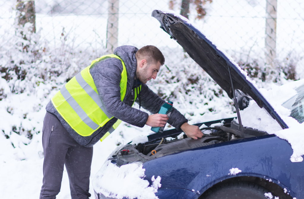 checking engine while on snow