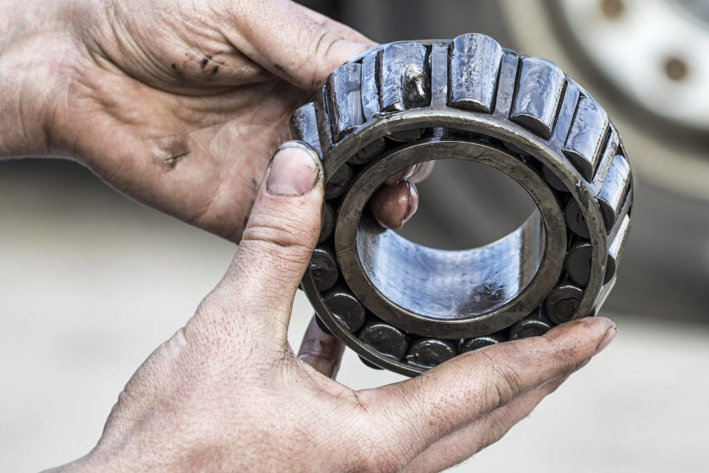 worn out wheel bearing closeup look