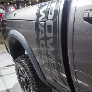 power wagon label on side of ram truck