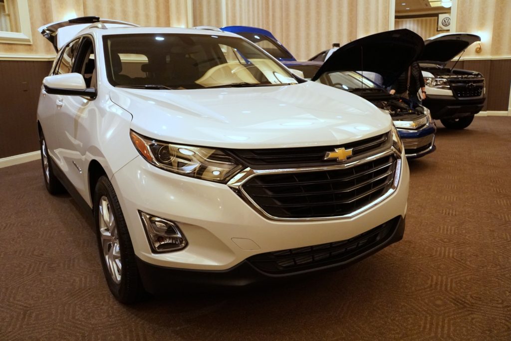 white chevrolet equinox on display