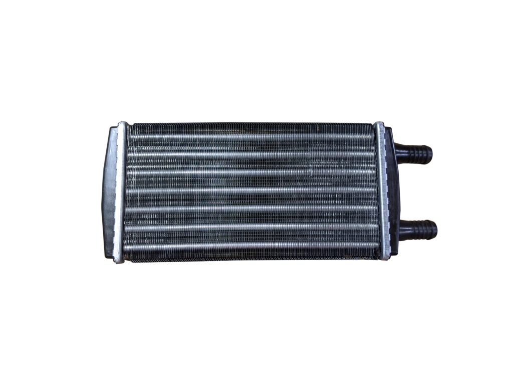 automotive heater core in white background