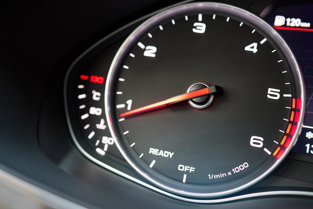 Rev counter of a car