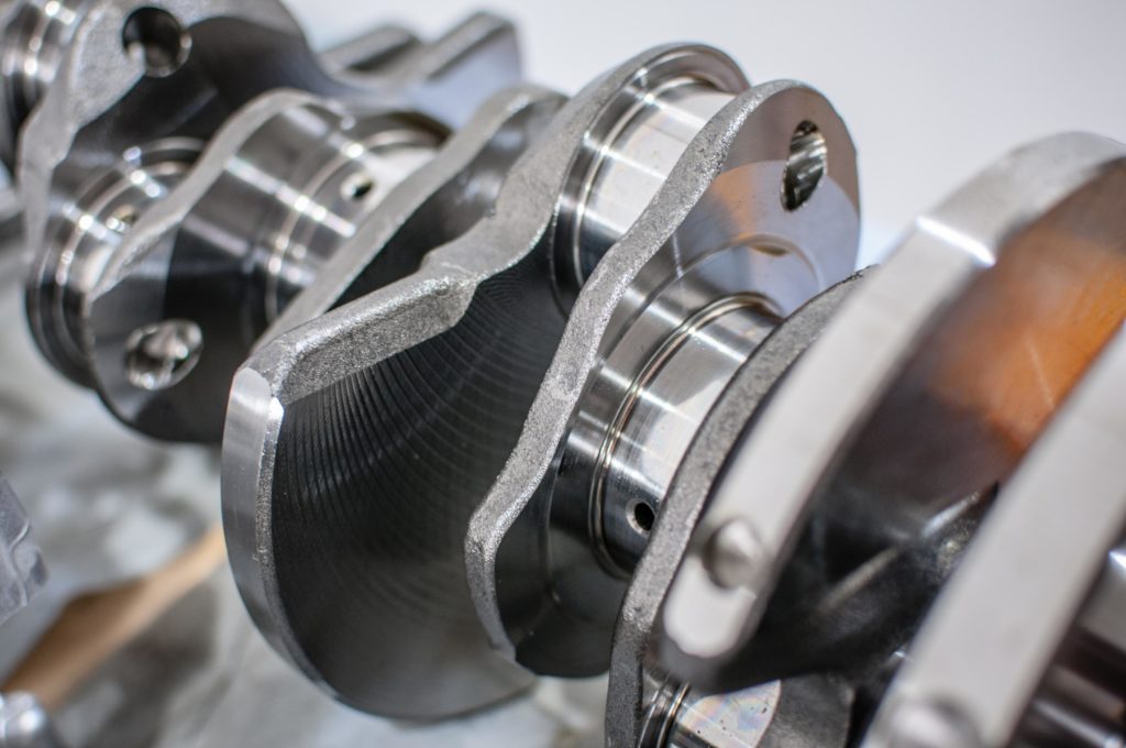 close up of car crankshaft engine motor