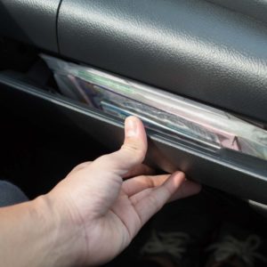Glove compartment opened