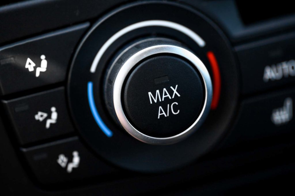 air conditioning button inside a car