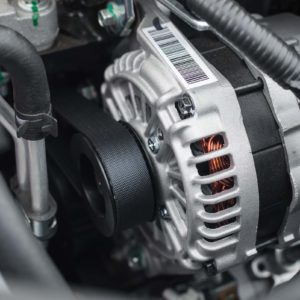 car alternator in focus