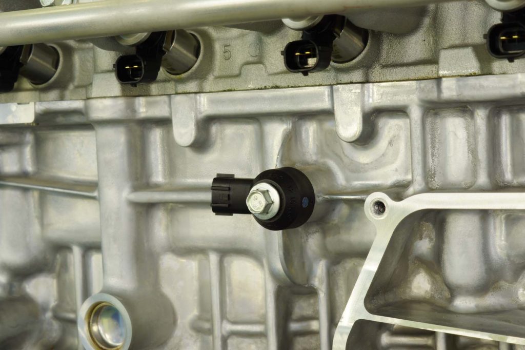 installed knock sensor on the engine block