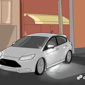 puddle light of a car