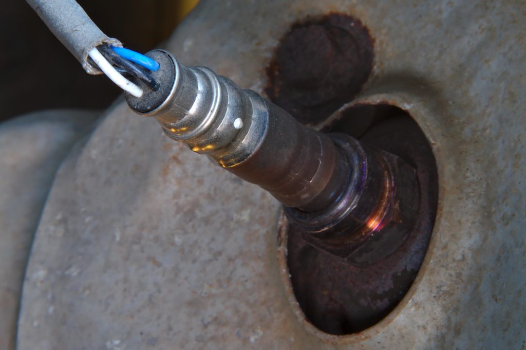 Heated oxygen sensor in the exhaust of a vehicle