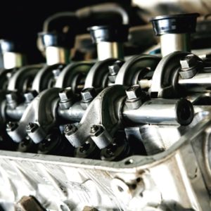 cylinder block and fuel injectors