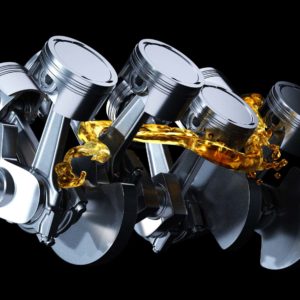 3d illustration of car crankshaft running