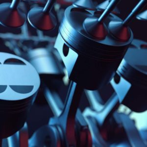 3d render internal combustion engine misfire