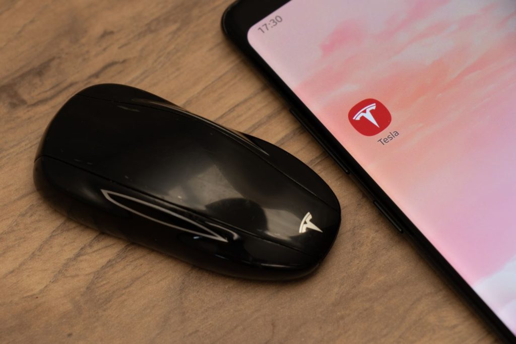 tesla key fob and app