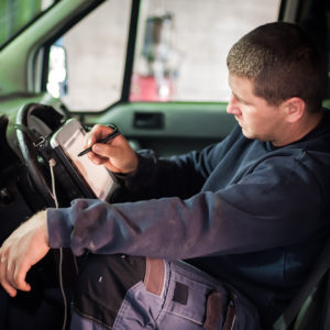 mechanic browsing obd scan tool p2450 code