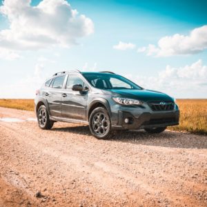 2021 subaru crosstrek on a dirt road