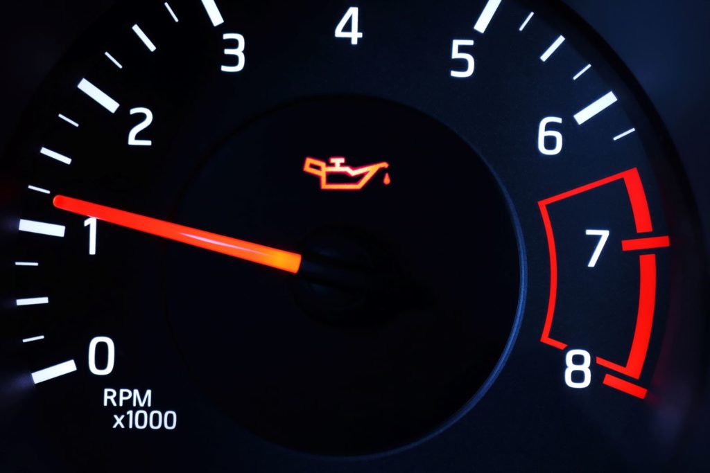 engine oil level low warning light on