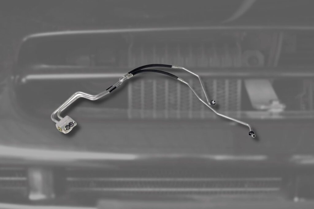 image of an automotive oil cooler line