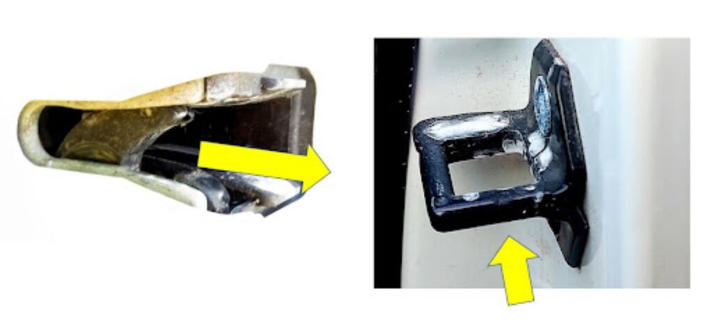 images of a car door latch and and striker