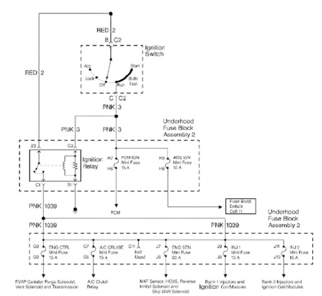 GM ignition relay schematic diagram