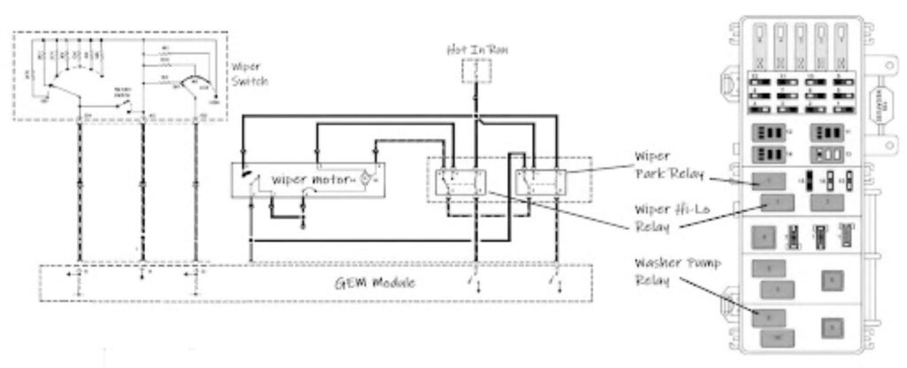 diagram of a 2000 ford ranger intermittent wipers circuitry