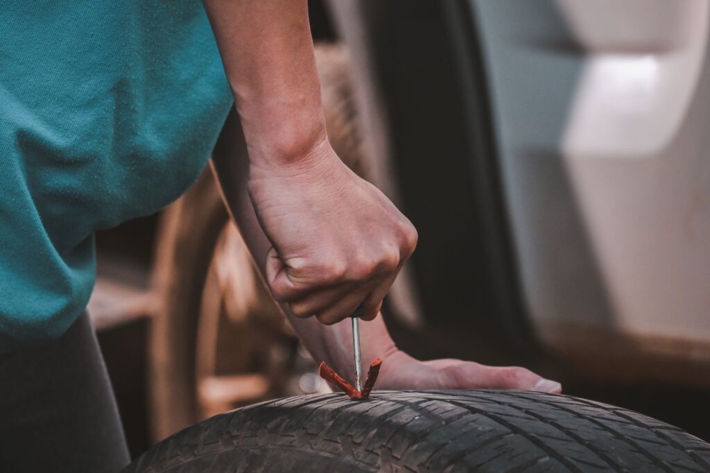 repairing a tire using a tire plug kit